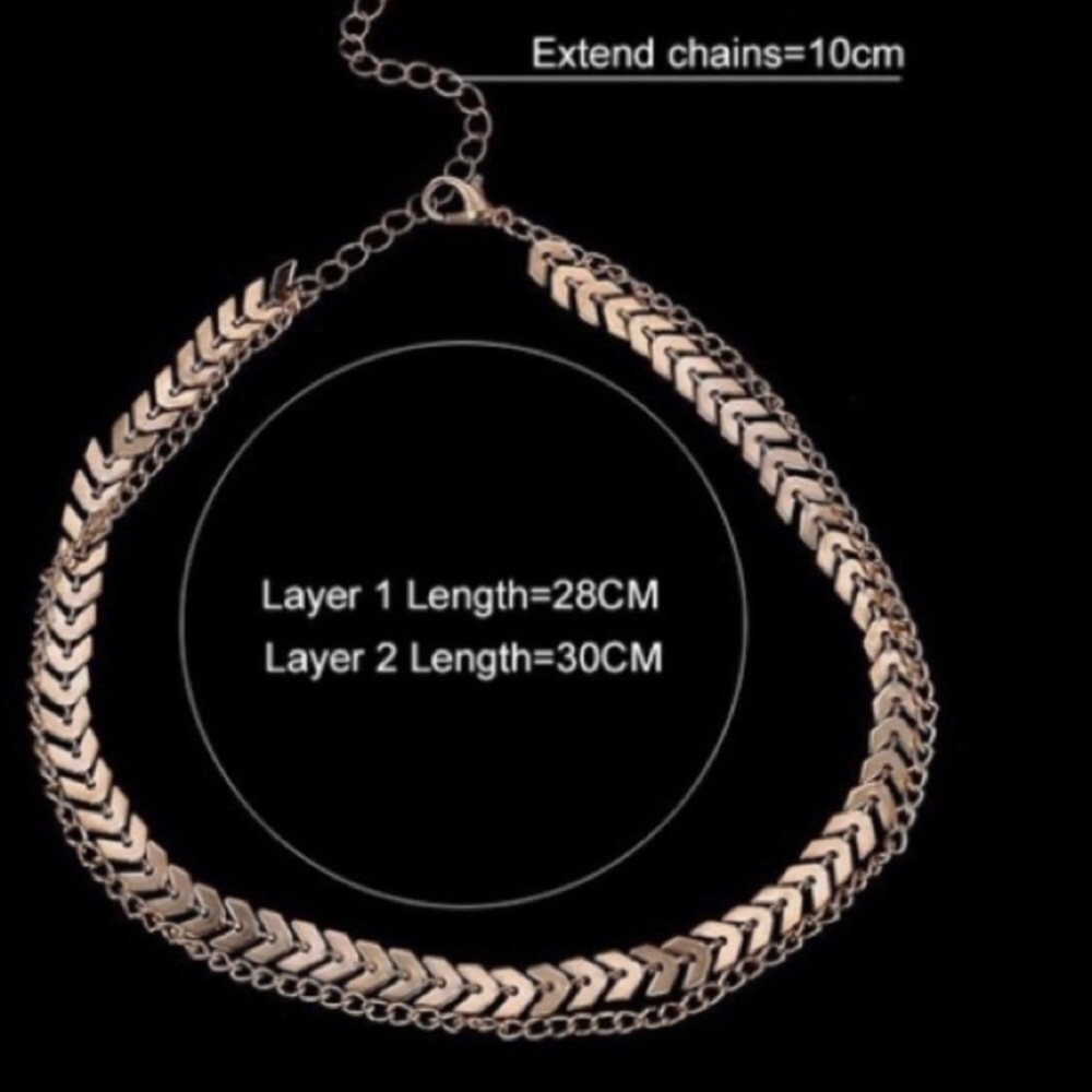 🌟Double Layer Trendy Choker Aircraft Necklace🌟 - Picture 5 of 6